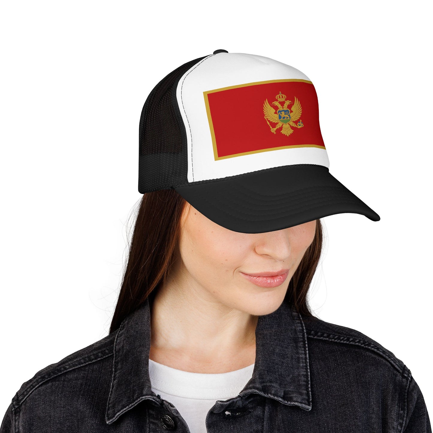 Montenegro Flag Foam Trucker Hat | Montenegrin Pride Snapback Cap | Rep Ya Flag