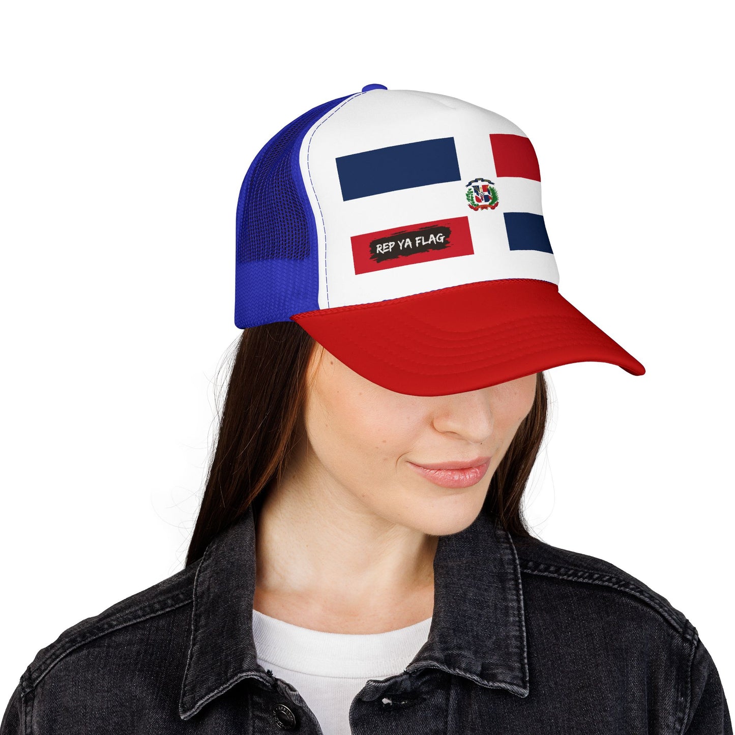 Dominican Republic Flag Foam Trucker Hat | Dominican Pride Snapback Cap | Rep Ya Flag