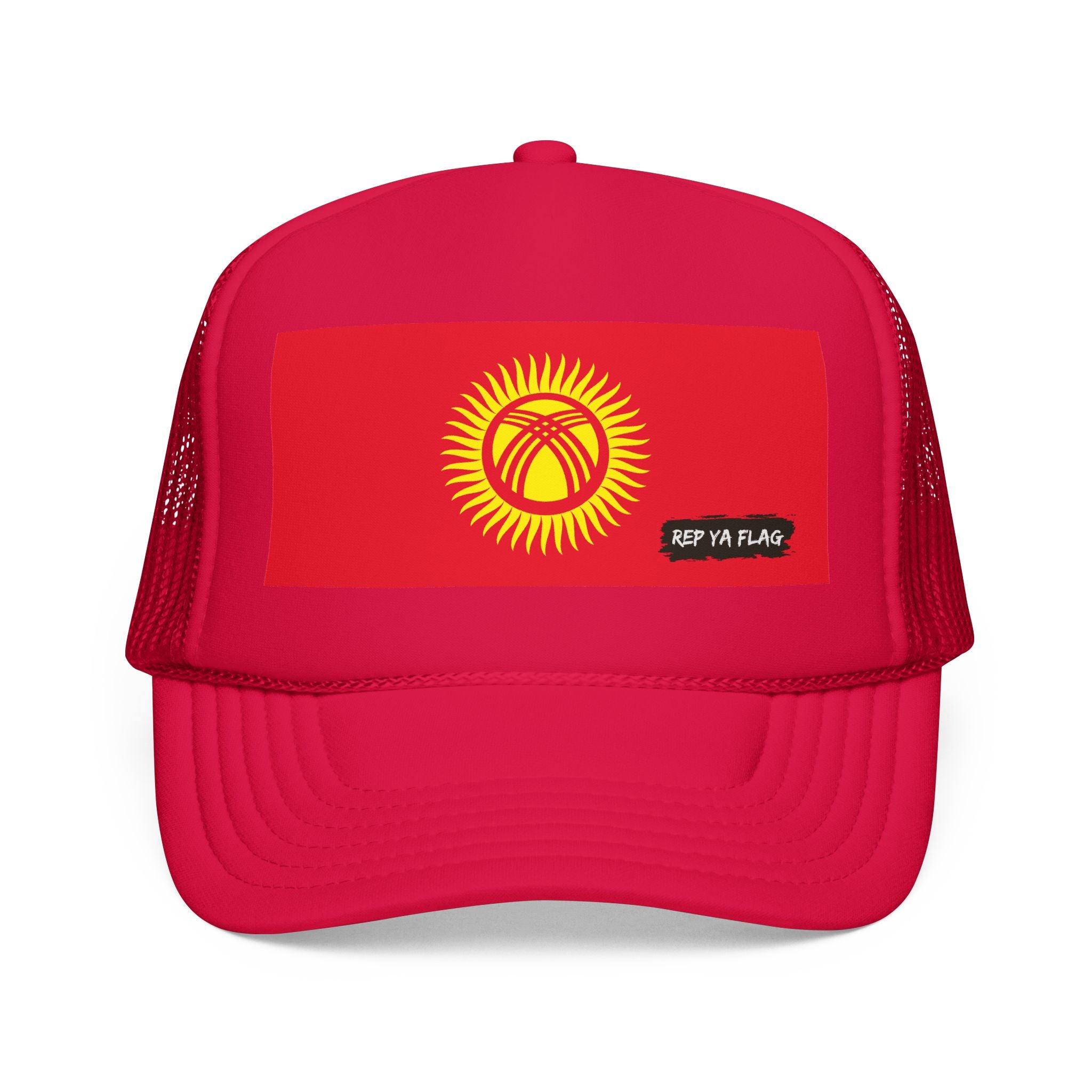 Kyrgyzstan Flag Foam Trucker Hat | Kyrgyz Pride Snapback Cap | Rep Ya Flag