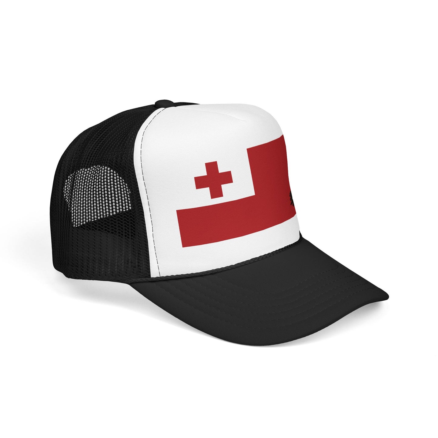 Tonga Flag Foam Trucker Hat | Rep Ya Flag design