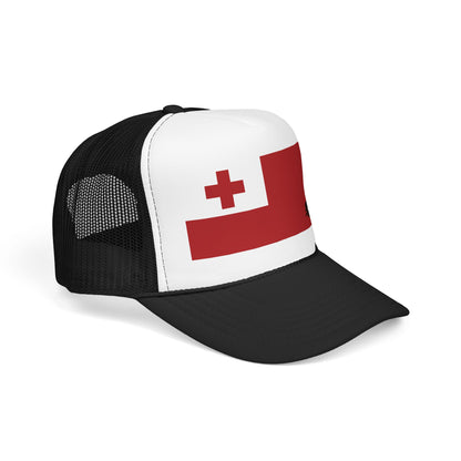 Tonga Flag Foam Trucker Hat | Rep Ya Flag design