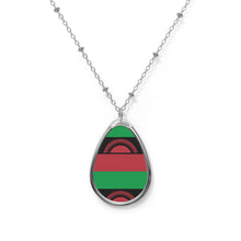 Malawi Flag Oval Necklace | Malawian Heritage Pendant | Rep Ya Flag
