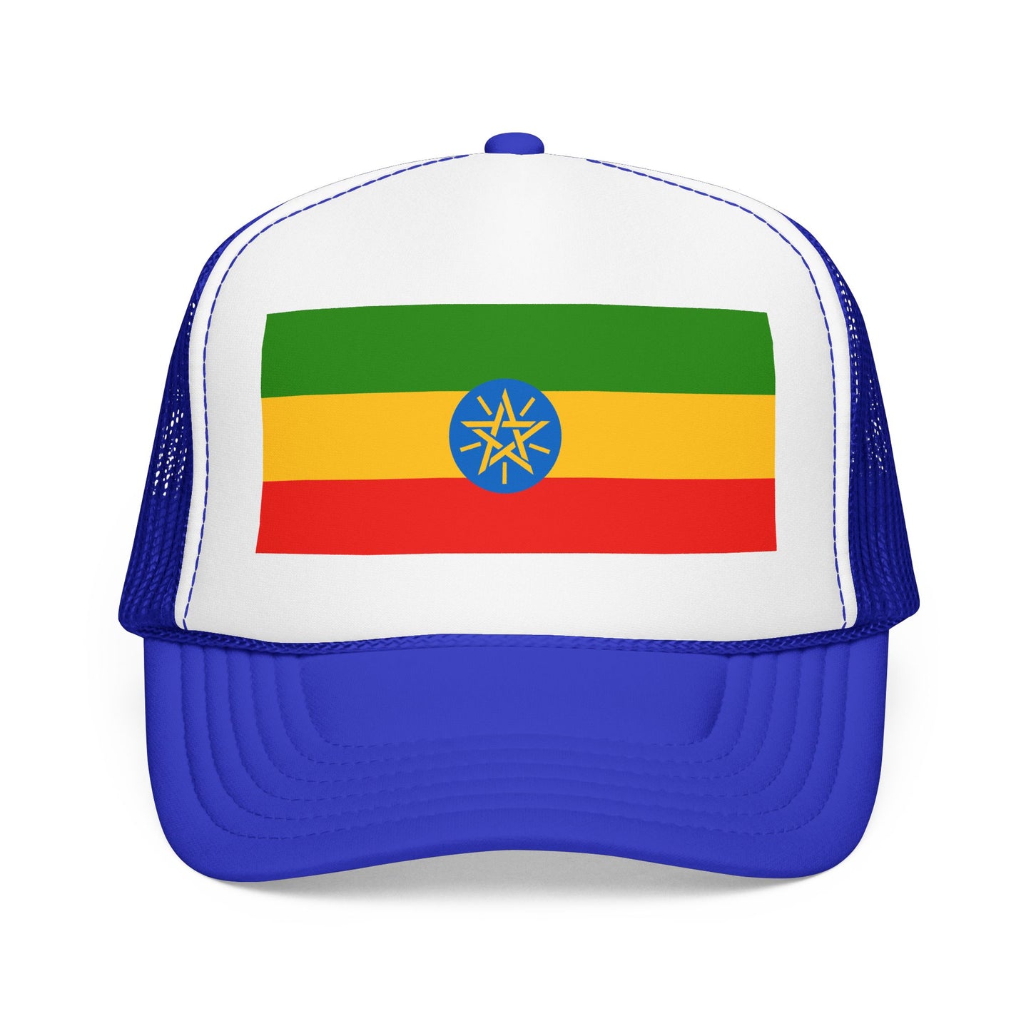 Ethiopia Flag Foam Trucker Hat | Ethiopian Pride Snapback Cap | Rep Ya Flag