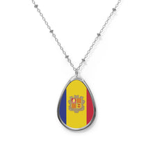 Andorra Flag Oval Necklace | Andorran Pride Patriotic Jewelry | Rep Ya Flag