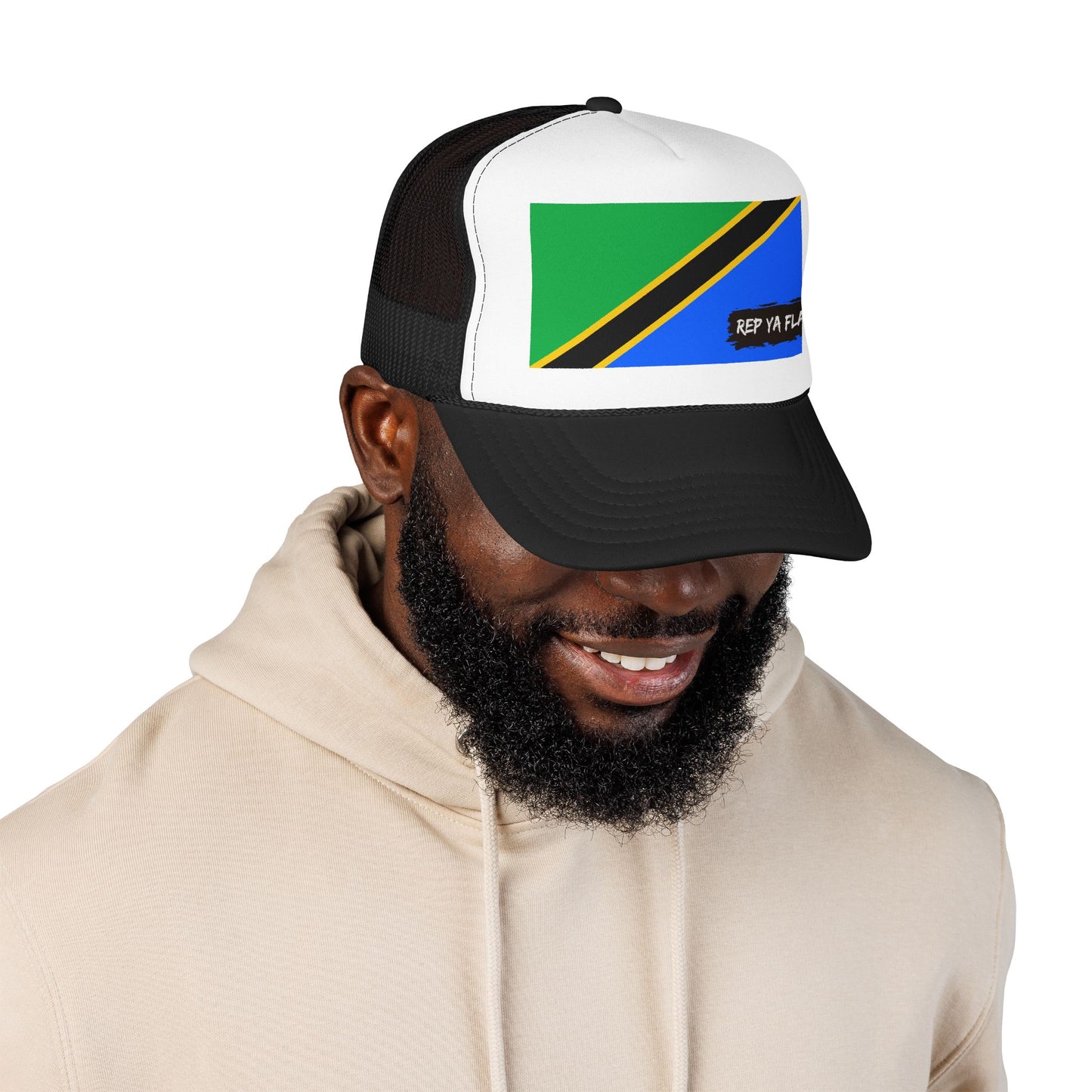Tanzania Flag Foam Trucker Hat | Rep Ya Flag design
