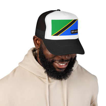 Tanzania Flag Foam Trucker Hat | Rep Ya Flag design