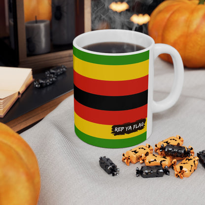 Zimbabwe Flag Mug Ceramic Coffee Cup | 11oz 15oz | Rep Ya Flag