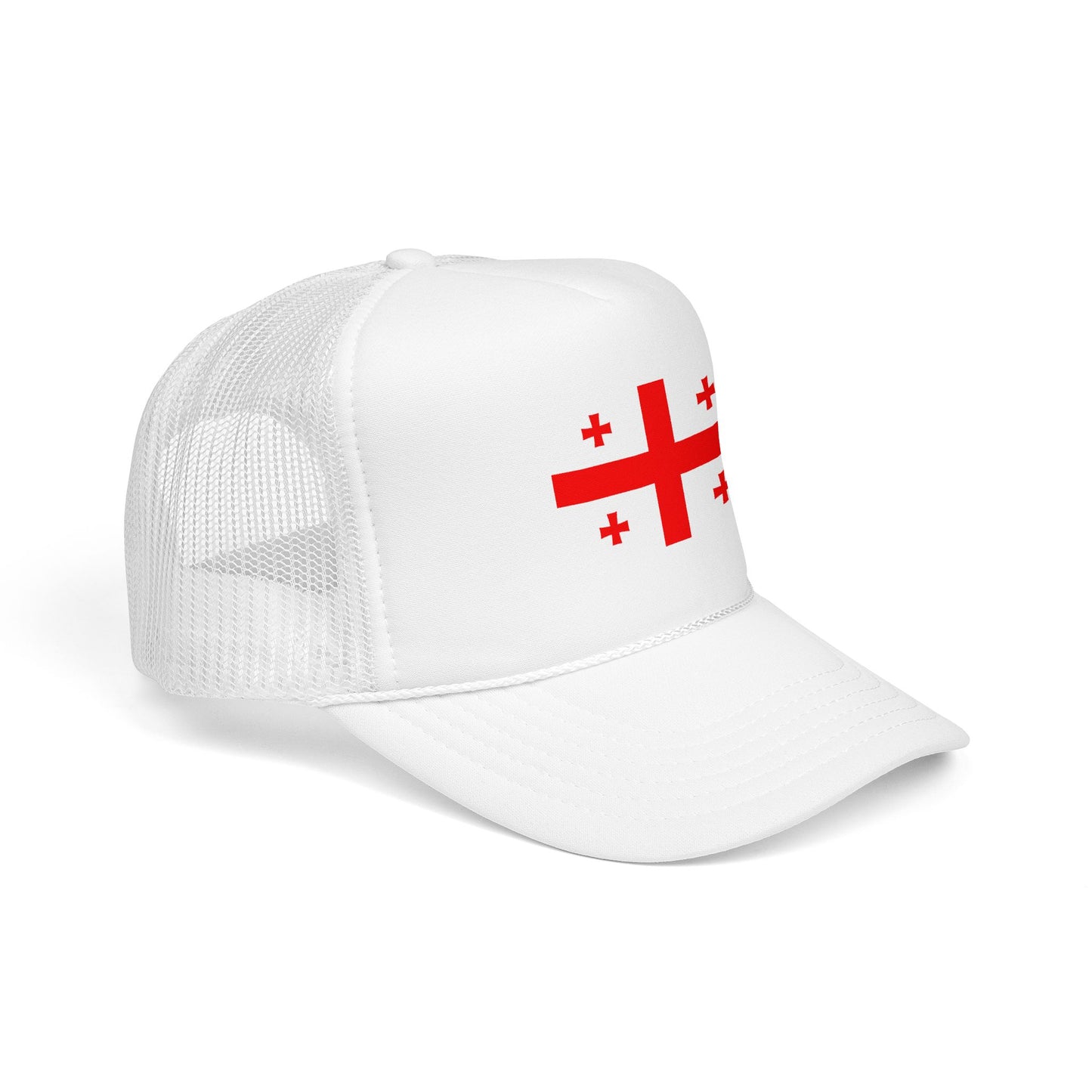 Georgia Flag Foam Trucker Hat | Georgian Pride Snapback Cap | Rep Ya Flag