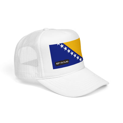 Bosnia and Herzegovina Flag Foam Trucker Hat | Bosnian Pride Snapback Cap | Rep Ya Flag