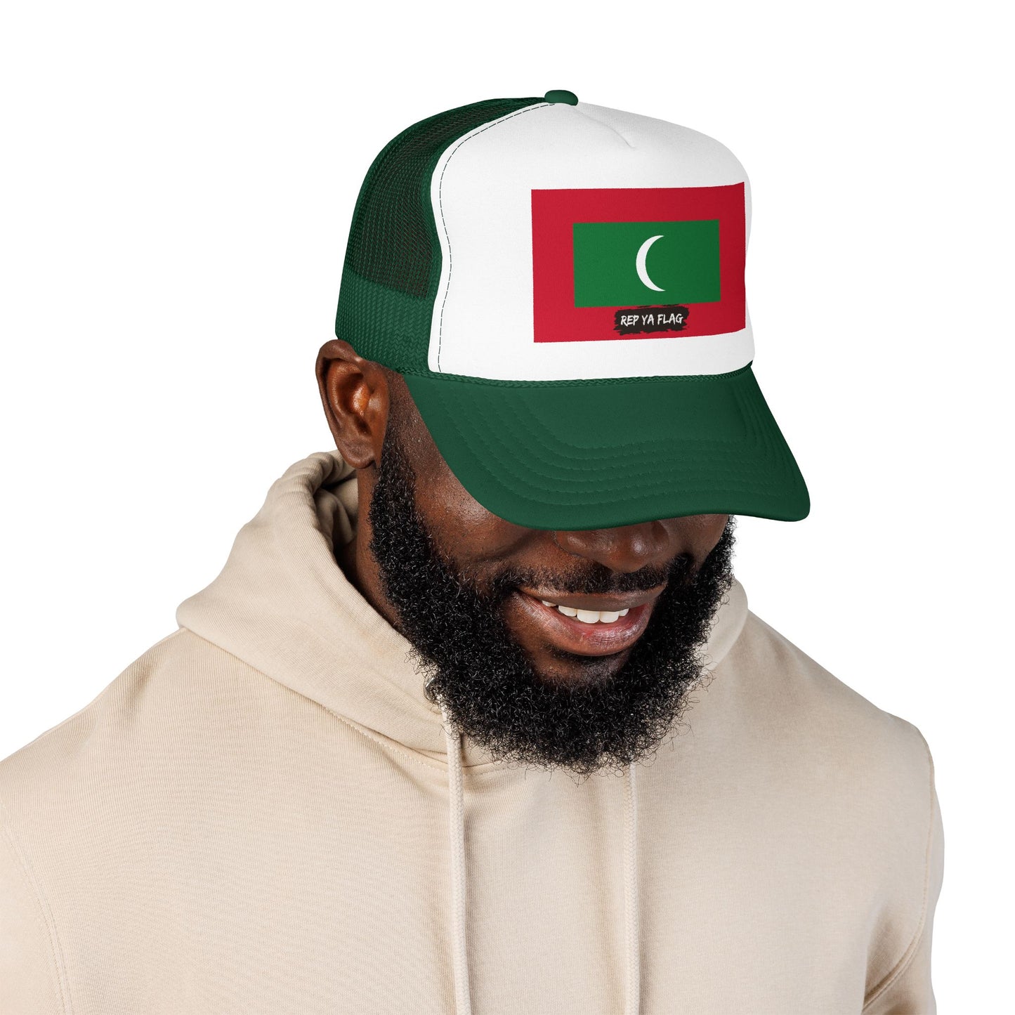 Maldives Flag Foam Trucker Hat | Maldivian Pride Snapback Cap | Rep Ya Flag