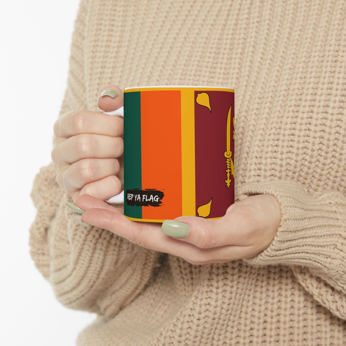 Sri Lanka Flag Coffee Tea Mug 11oz 15oz | Rep Ya Flag Ceramic Mug