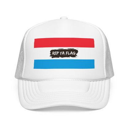 Luxembourg Flag Foam Trucker Hat | Luxembourg Pride Snapback Cap | Rep Ya Flag