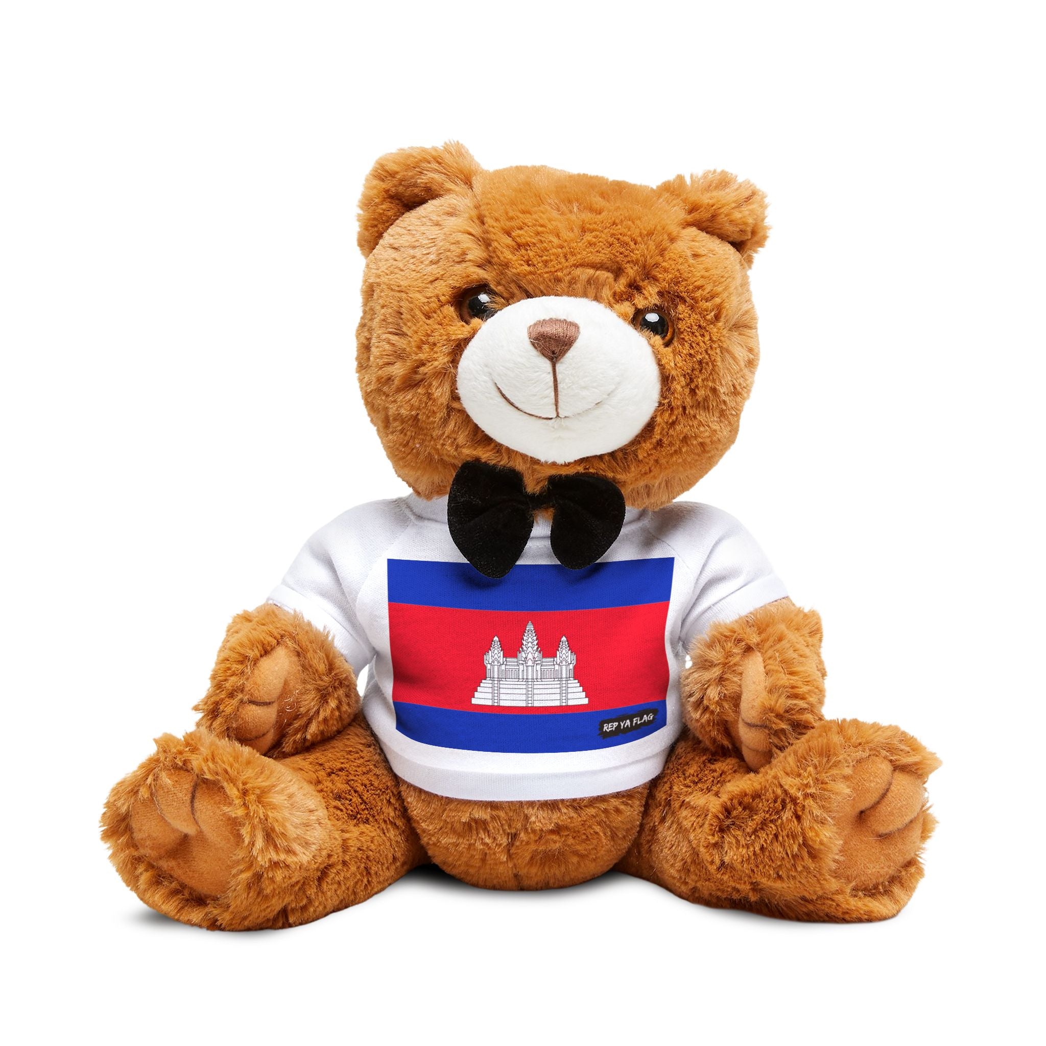 Cambodia Flag Teddy Bear | Cambodian Heritage Plush Gift | Rep Ya Flag