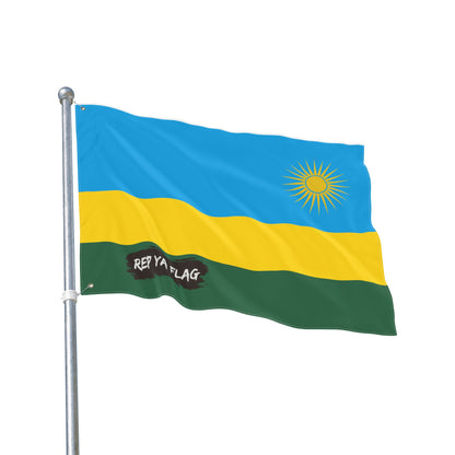 Rwanda Flag Garden Banner | Double Sided Outdoor Flag | Rep Ya Flag