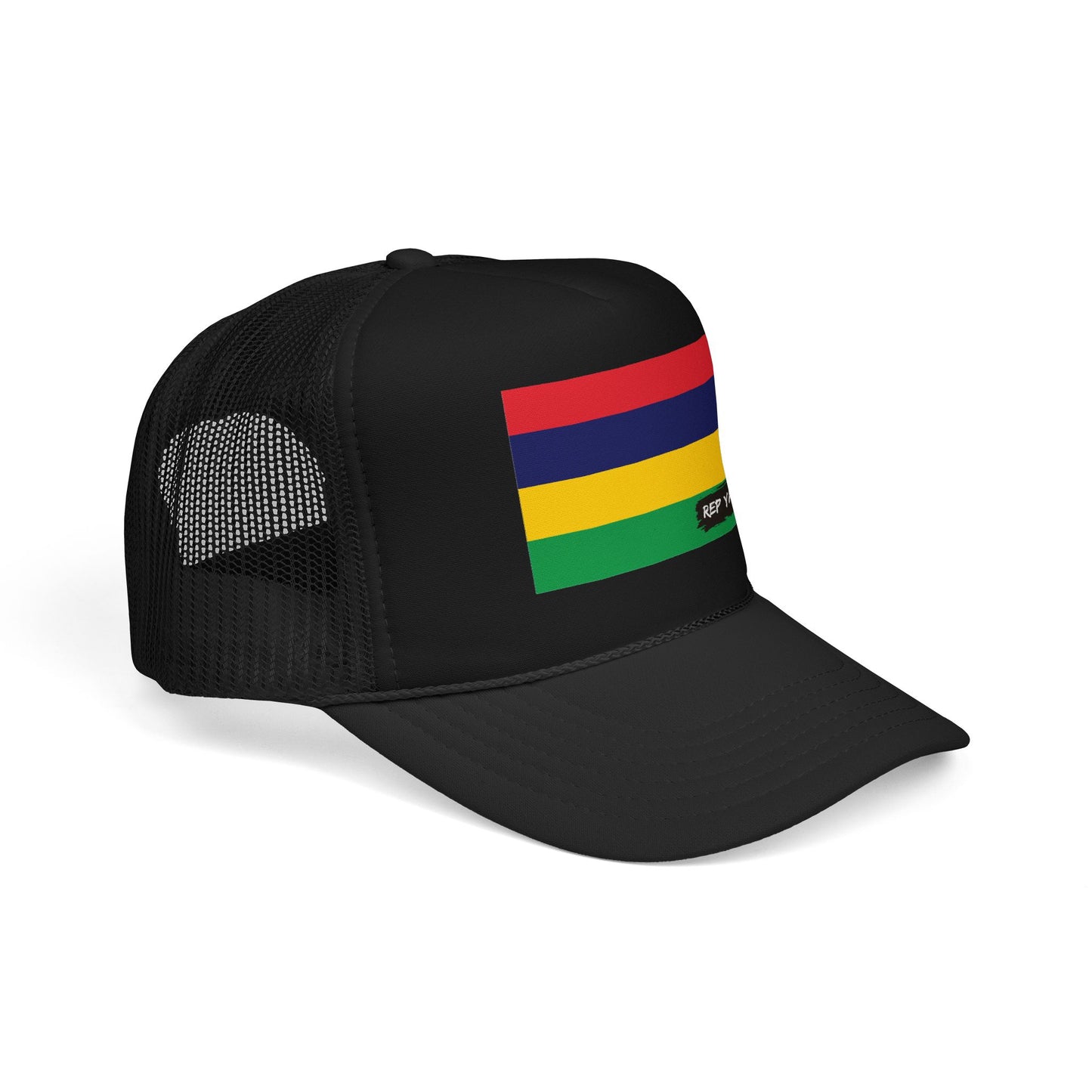 Mauritius Flag Foam Trucker Hat | Mauritian Pride Snapback Cap | Rep Ya Flag