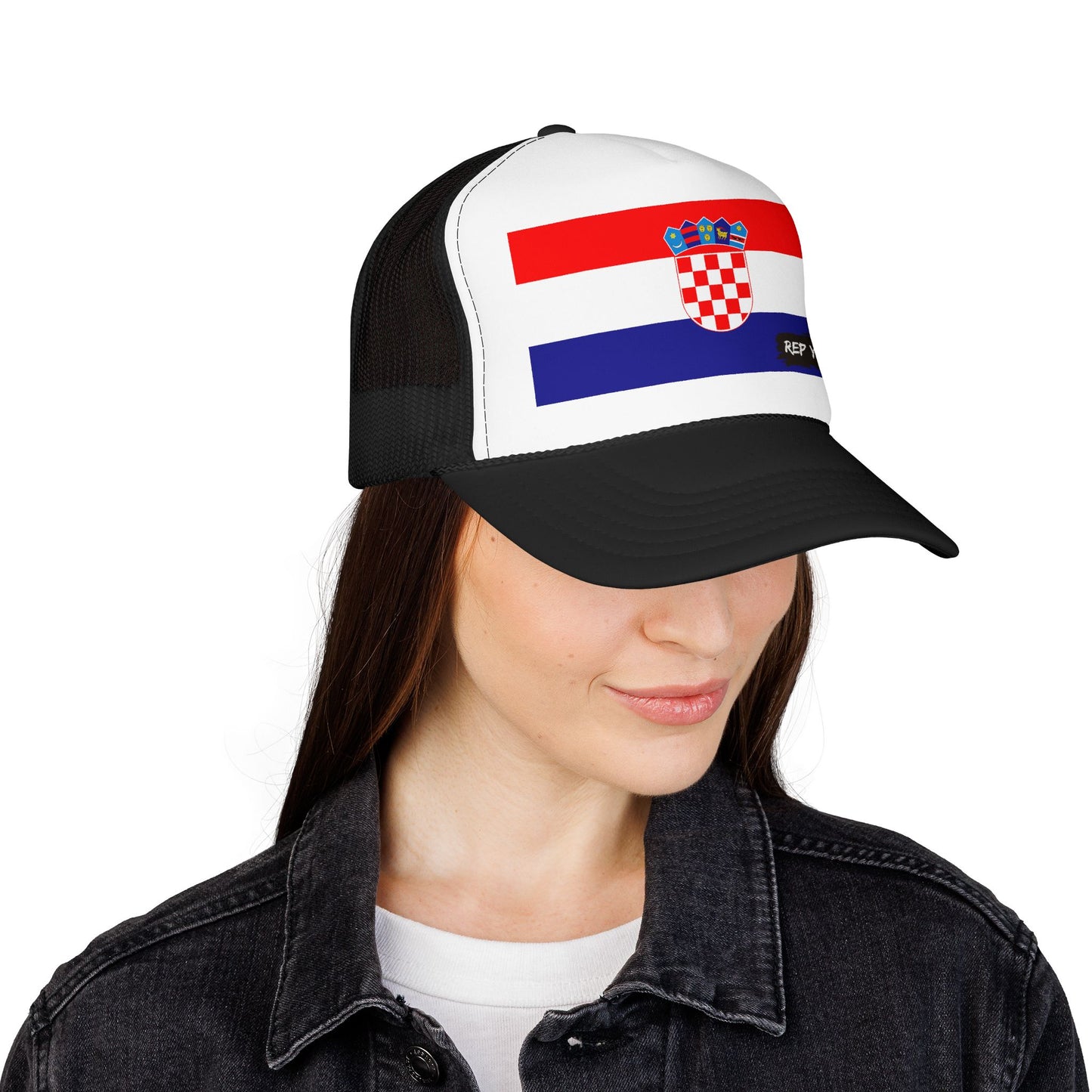 Croatia Flag Foam Trucker Hat | Croatian Pride Snapback Cap | Rep Ya Flag