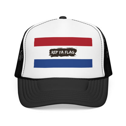 Netherlands Flag Foam Trucker Hat | Dutch Pride Snapback Cap | Rep Ya Flag