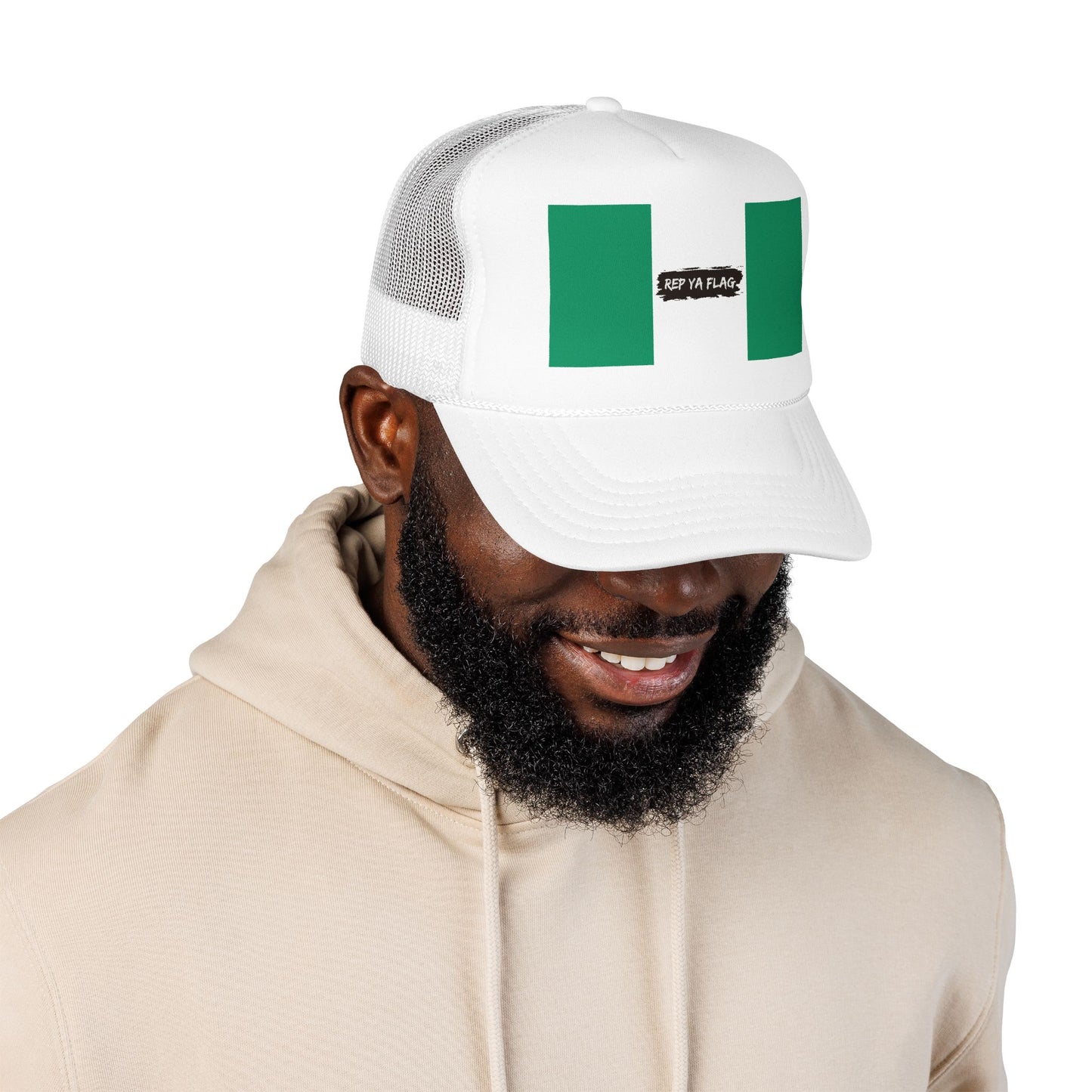 Nigeria Flag Foam Trucker Hat | Nigerian Pride Snapback Cap | Rep Ya Flag