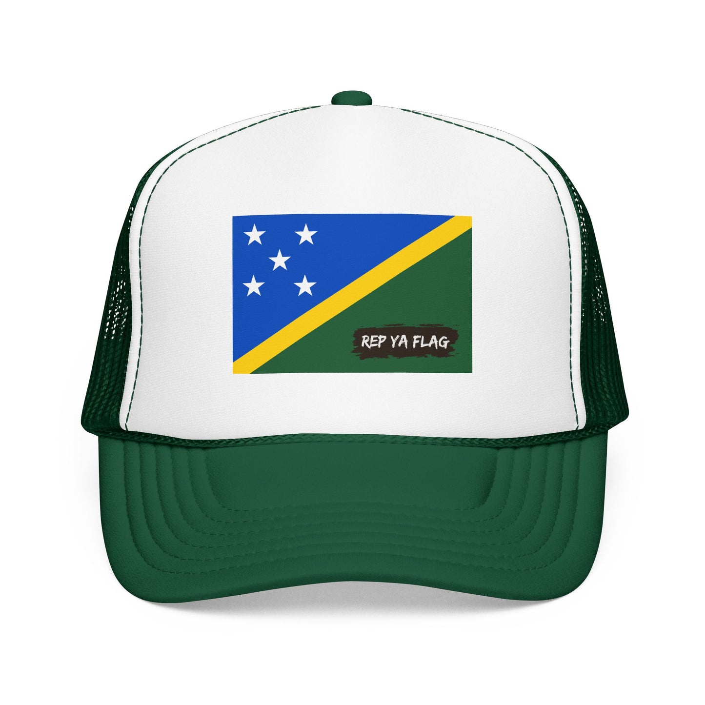 Solomon Islands Flag Foam Trucker Hat | Solomon Islander Pride Snapback Cap | Rep Ya Flag