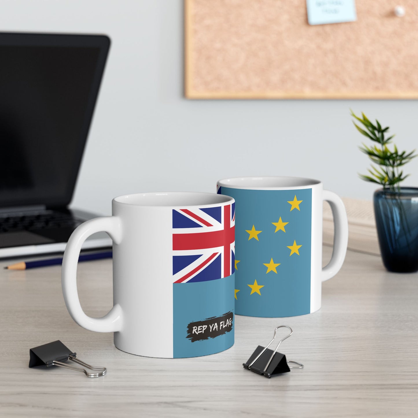 Tuvalu Flag Mug Ceramic Coffee Cup | 11oz 15oz | Rep Ya Flag