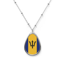 Barbados Flag Oval Necklace | Barbadian Pride Patriotic Jewelry | Rep Ya Flag
