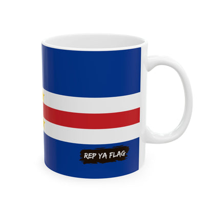 Cabo Verde Flag Coffee Tea Mug 11oz 15oz | Rep Ya Flag Ceramic Mug