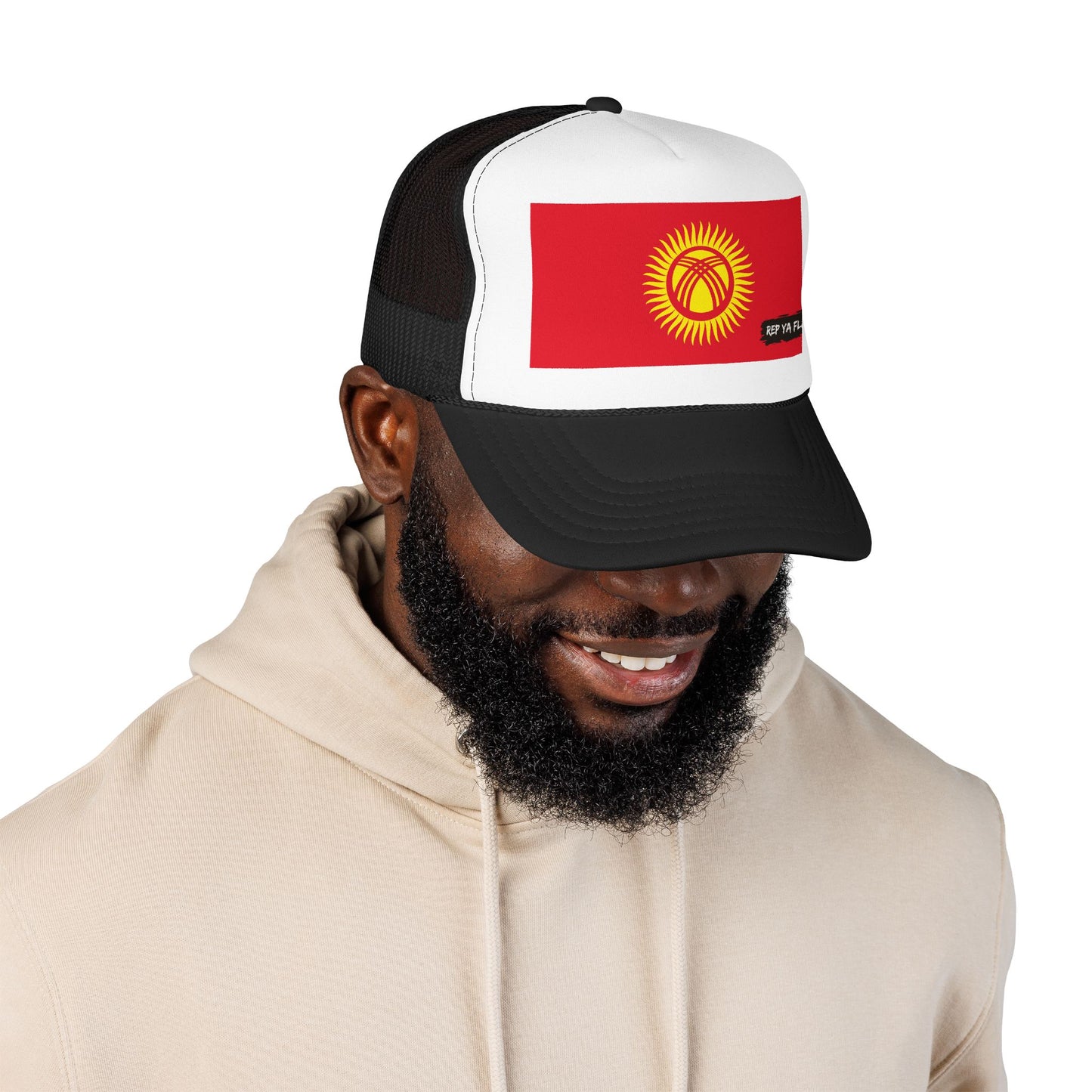 Kyrgyzstan Flag Foam Trucker Hat | Kyrgyz Pride Snapback Cap | Rep Ya Flag