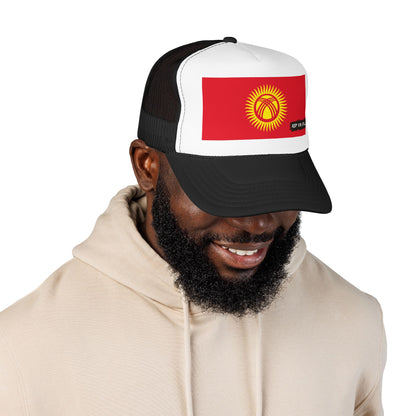 Kyrgyzstan Flag Foam Trucker Hat | Kyrgyz Pride Snapback Cap | Rep Ya Flag