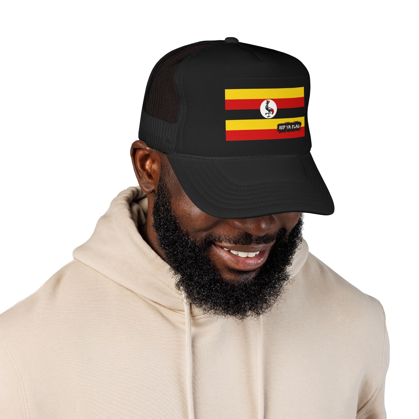 Uganda Flag Foam Trucker Hat | Rep Ya Flag design