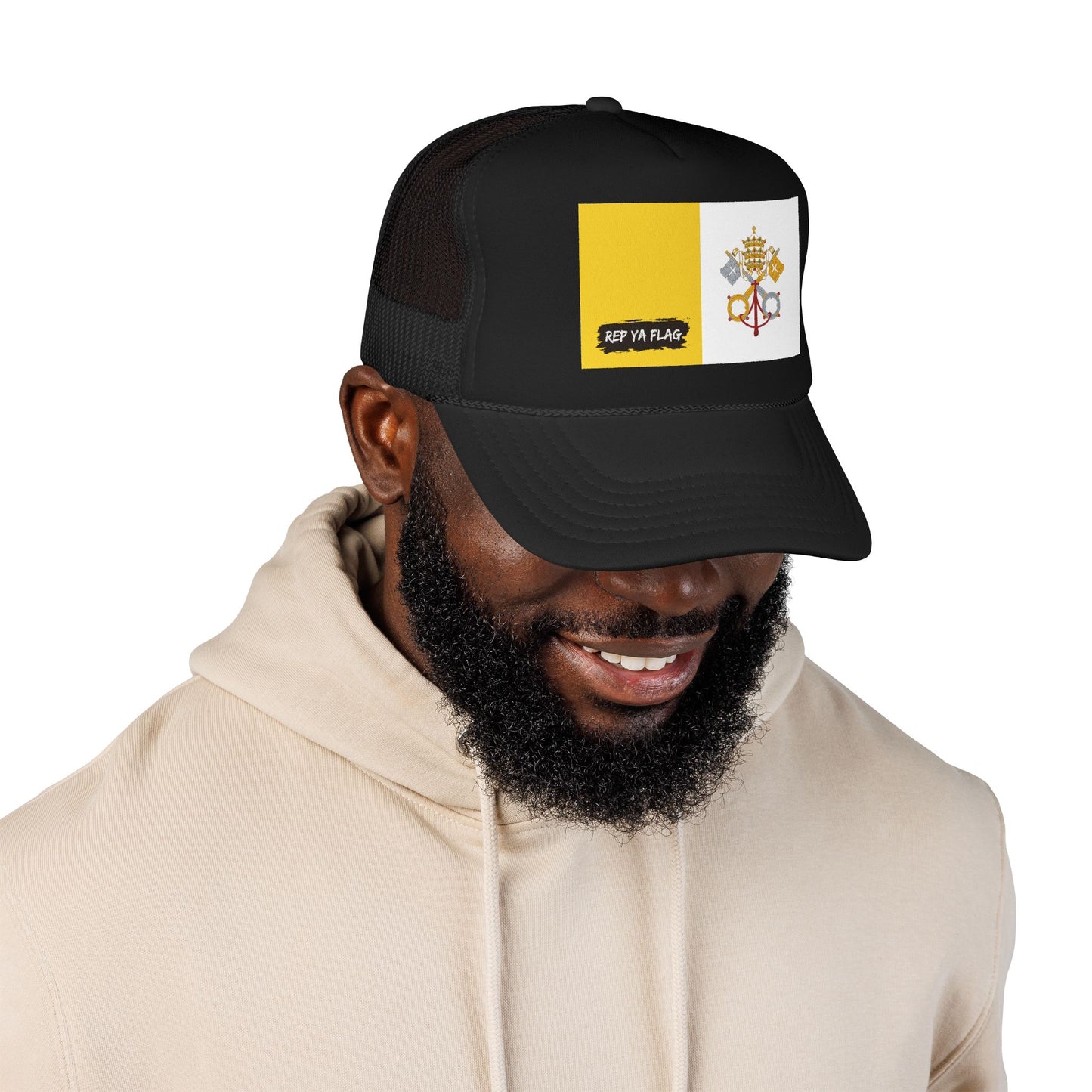 Vatican City Flag Foam Trucker Hat | Rep Ya Flag design
