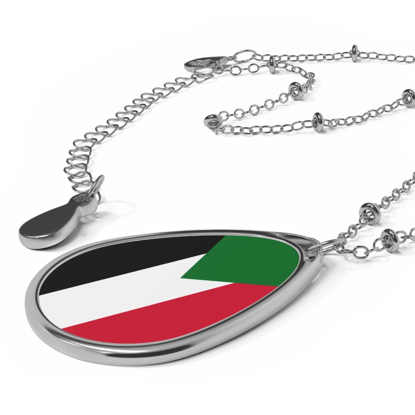 Sudan Flag Oval Necklace