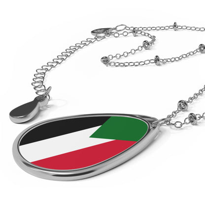 Sudan Flag Oval Necklace