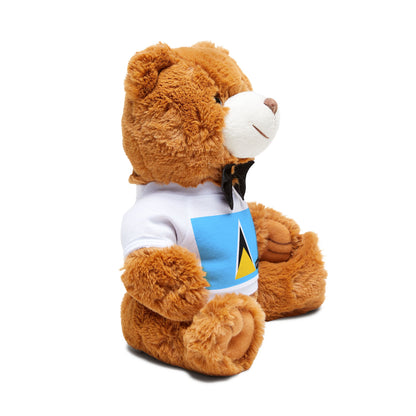 Saint Lucia Flag Teddy Bear | Saint Lucia Plush Gift | Caribbean Heritage Bear | Cultural Keepsake | Baby Gift Stuffed Animal
