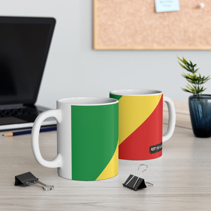 Republic of the Congo Flag Coffee Tea Mug 11oz 15oz | Congolese Heritage Mug | Rep Ya Flag