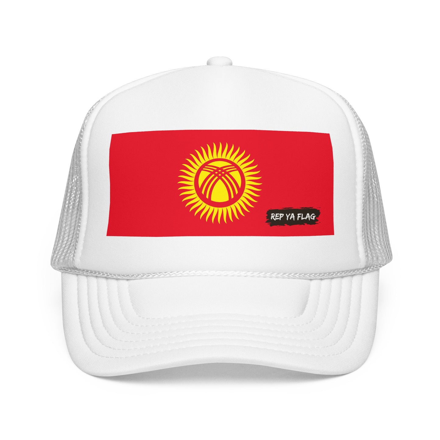 Kyrgyzstan Flag Foam Trucker Hat | Kyrgyz Pride Snapback Cap | Rep Ya Flag