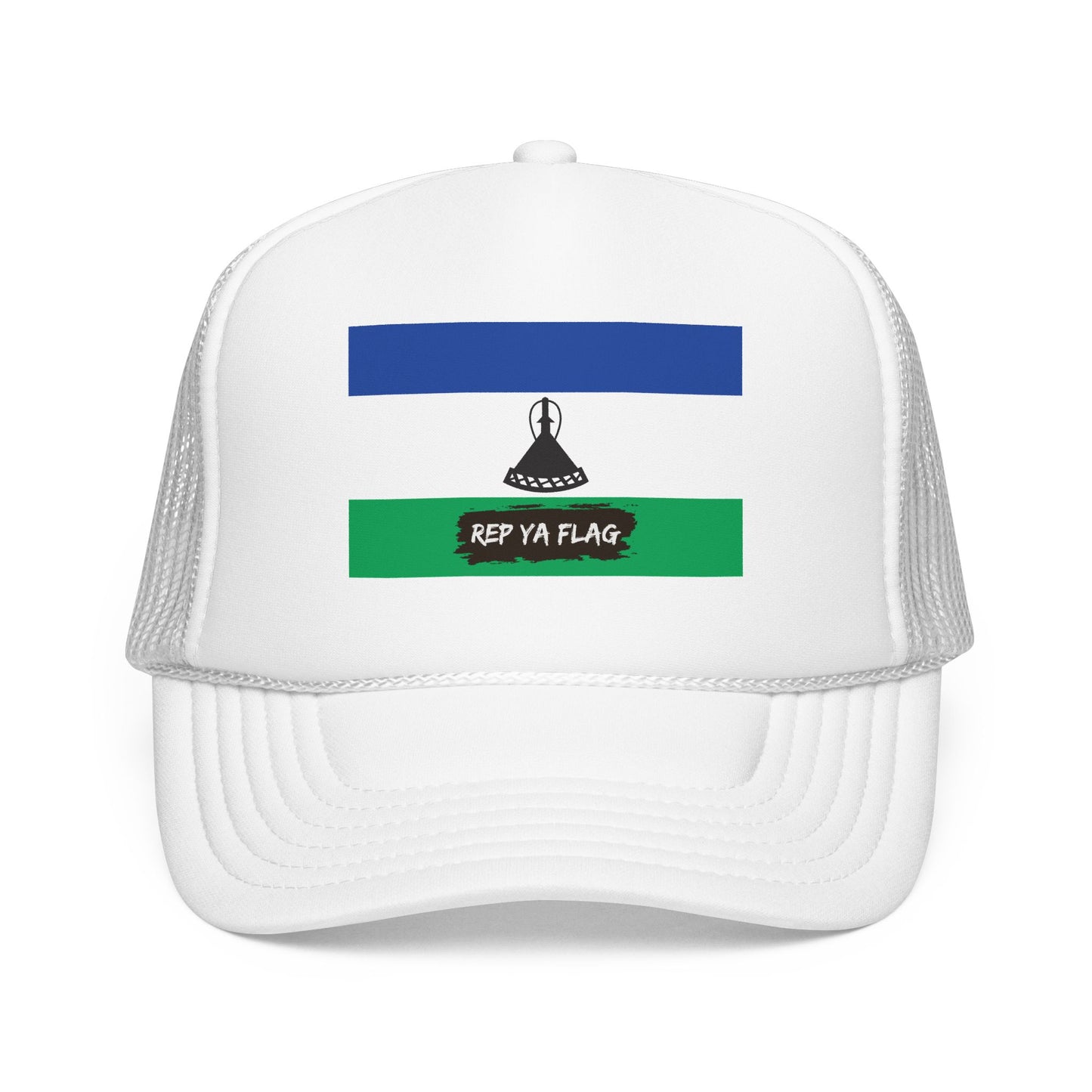 Lesotho Flag Foam Trucker Hat | Basotho Pride Snapback Cap | Rep Ya Flag