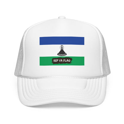 Lesotho Flag Foam Trucker Hat | Basotho Pride Snapback Cap | Rep Ya Flag