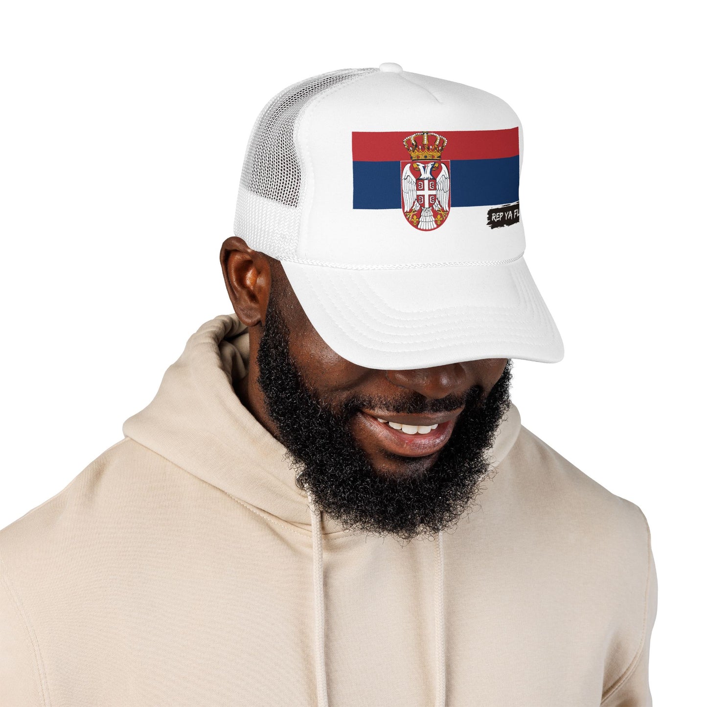 Serbia Flag Foam Trucker Hat | Serbian Pride Snapback Cap | Rep Ya Flag
