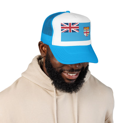 Fiji Flag Foam Trucker Hat | Fijian Pride Snapback Cap | Rep Ya Flag