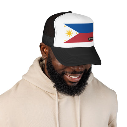 Philippines Flag Foam Trucker Hat | Filipino Pride Snapback Cap | Rep Ya Flag