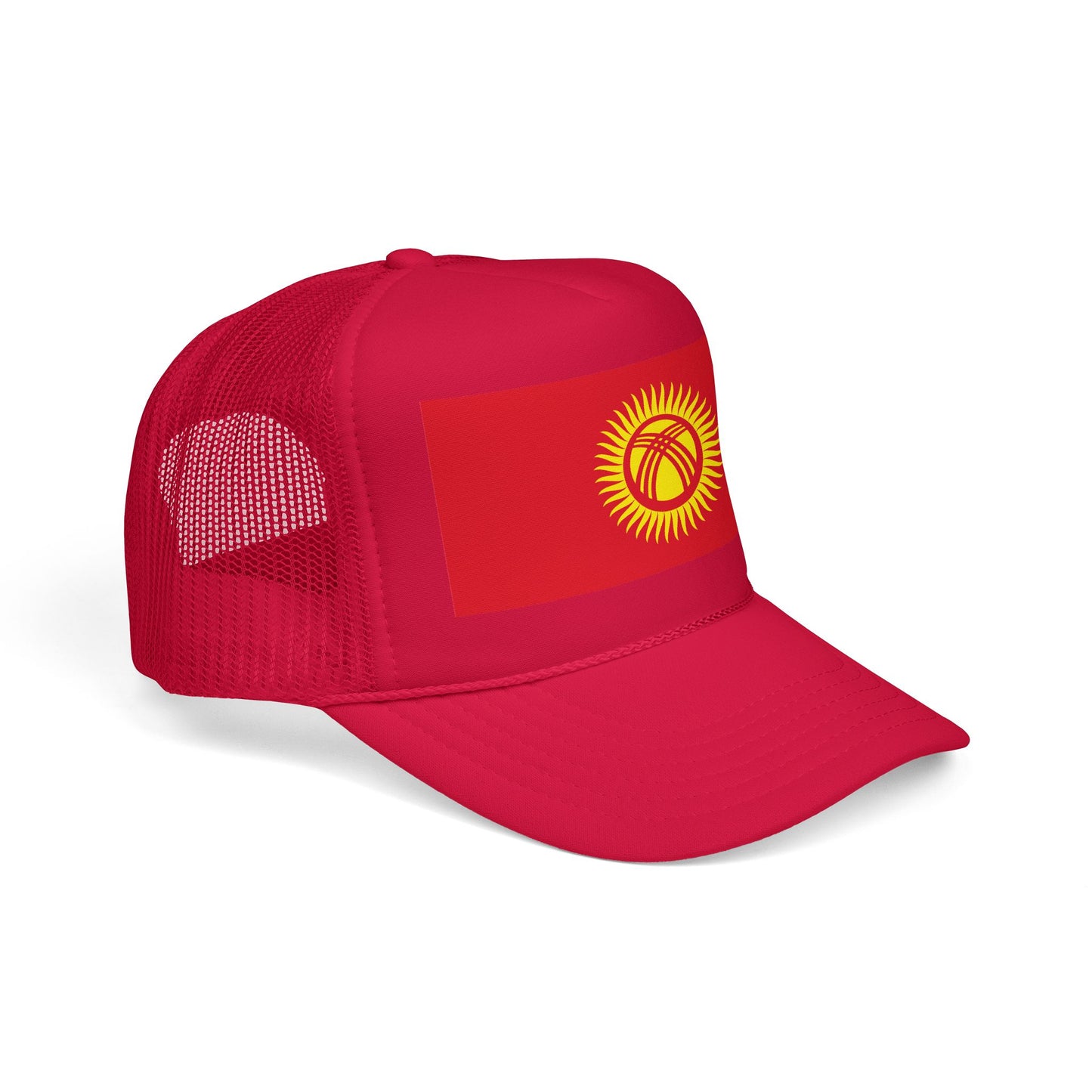 Kyrgyzstan Flag Foam Trucker Hat | Kyrgyz Pride Snapback Cap | Rep Ya Flag