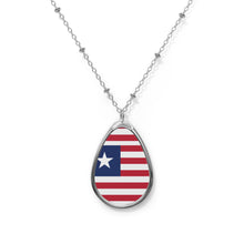 Liberia Flag Oval Necklace | Liberian Heritage Pendant | Rep Ya Flag