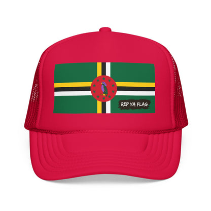 Dominica Flag Foam Trucker Hat | Dominican Pride Snapback Cap | Rep Ya Flag