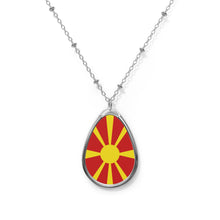 North Macedonia Flag Oval Necklace | Macedonian Flag Pendant | Heritage Jewelry | Cultural Gift | Rep Ya Flag