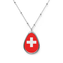 Switzerland Flag Oval Necklace