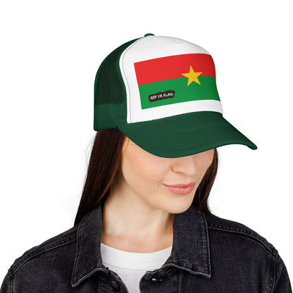 Burkina Faso Flag Foam Trucker Hat | Burkinabé Pride Snapback Cap | Rep Ya Flag