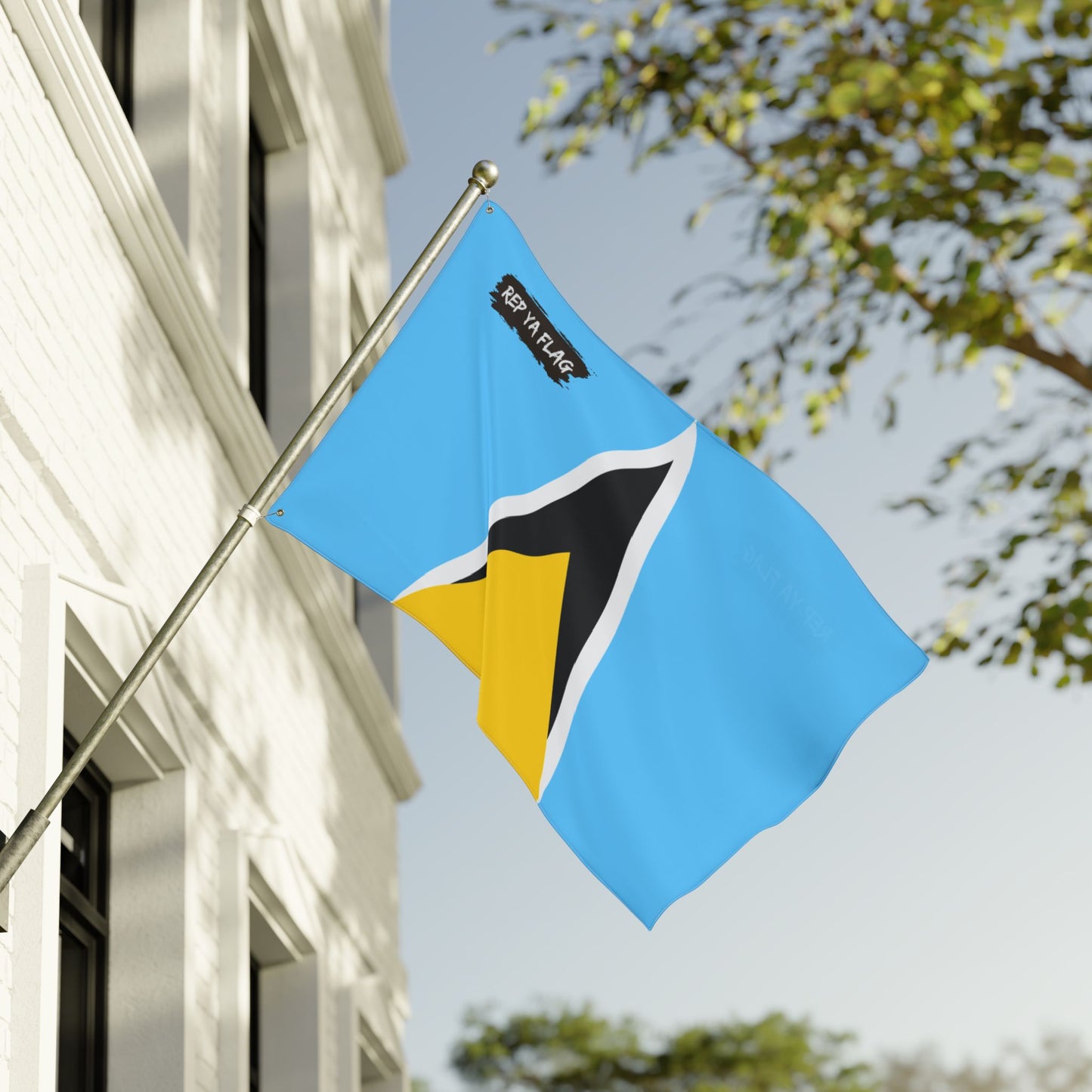 Saint Lucia Flag Garden Banner | Double Sided Outdoor Flag | Rep Ya Flag
