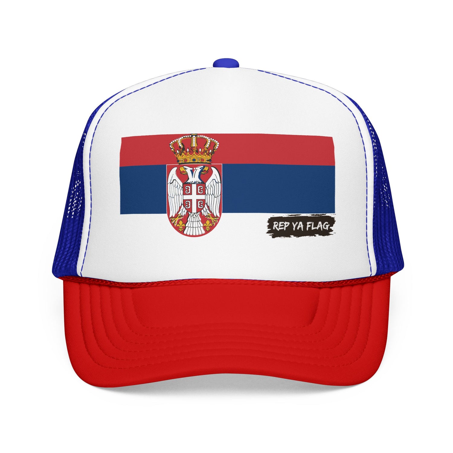 Serbia Flag Foam Trucker Hat | Serbian Pride Snapback Cap | Rep Ya Flag