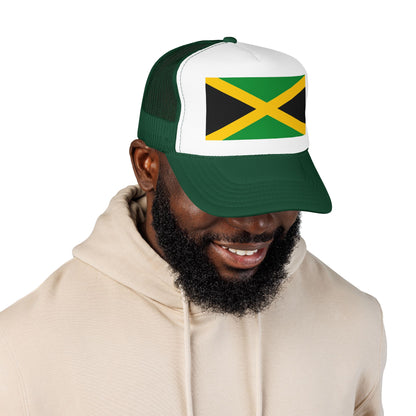 Jamaica Flag Foam Trucker Hat | Jamaican Pride Snapback Cap | Rep Ya Flag