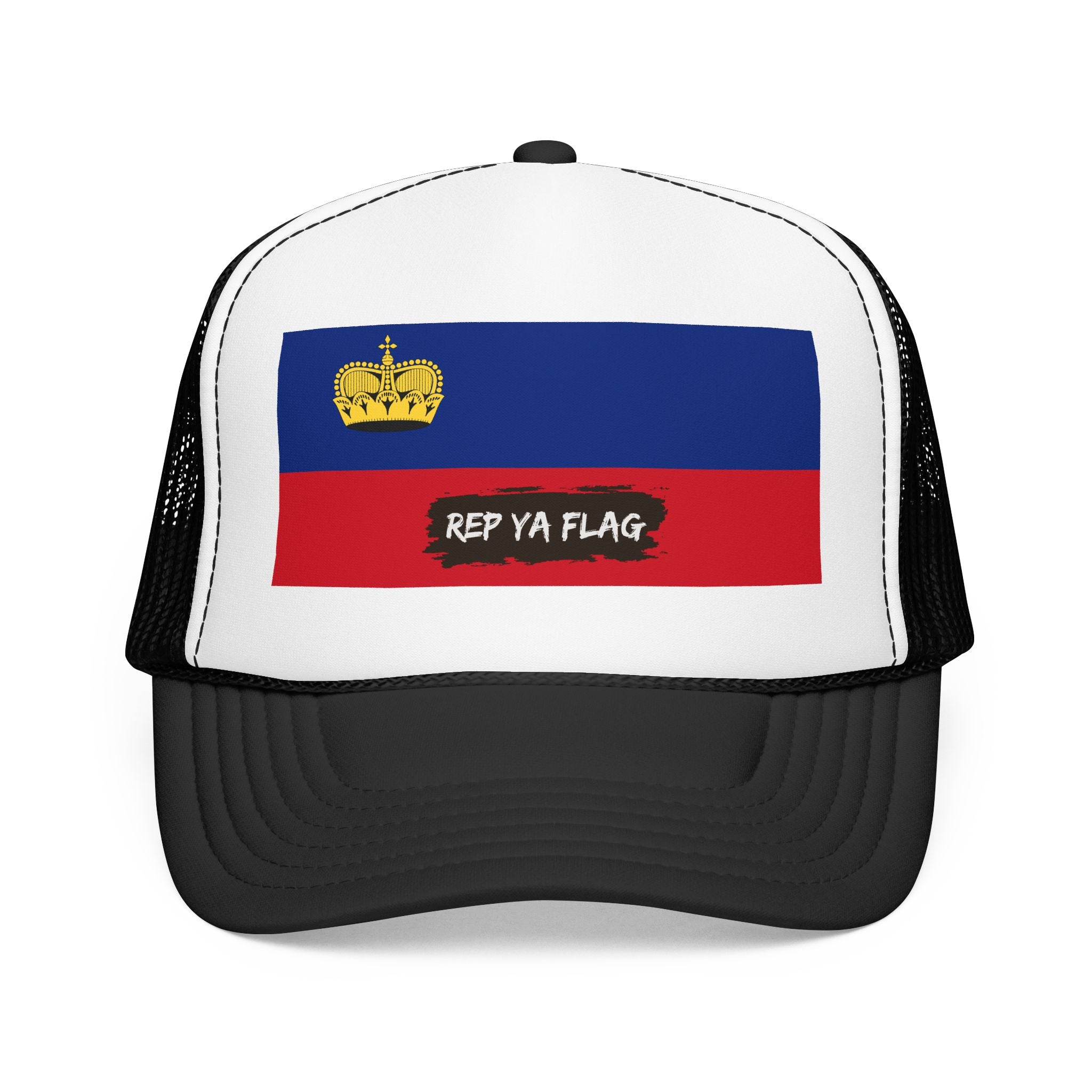 Liechtenstein Flag Foam Trucker Hat | Liechtensteiner Pride Snapback Cap | Rep Ya Flag